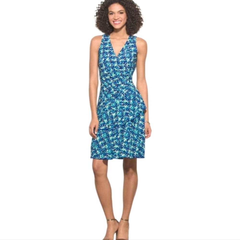 Carmen Marc Valvo ruffled tiered‎ Cocktail Surplice V-Neck dress plus size 18